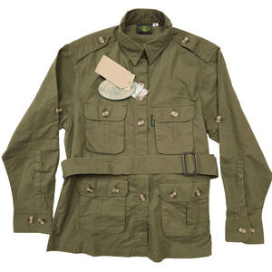 TAG Safari Jacket Women's Medium Green Cargo Utility Outdoor LJ-083-P867-M
